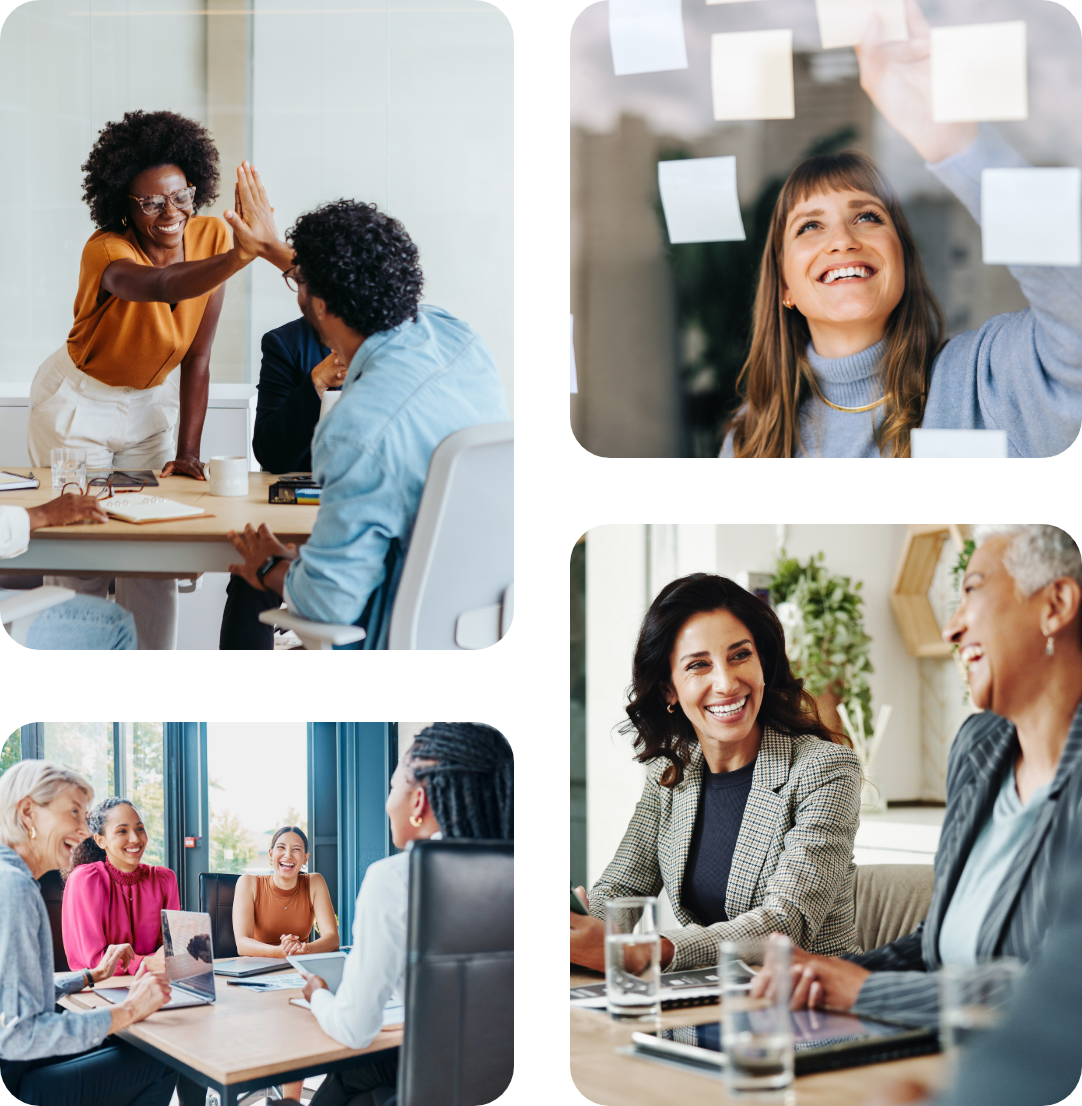 Women collaborating, planning, and leading their teams